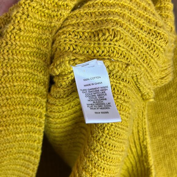 Express Womens Sweater Mustard Yellow Knit Crossback Long Sleeve Stretch M - Picture 10 of 13